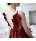 Elegant Angel Wing Lingerie Chemise - Sheer Lace Teddy Sleepwear for Bedroom Lounge