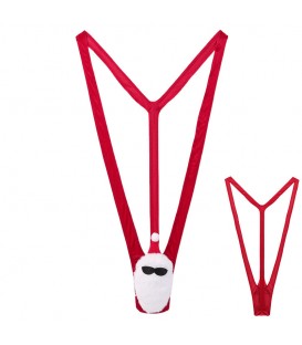 Men's Deep V Santa Claus Jumpsuit Stretchy Romper