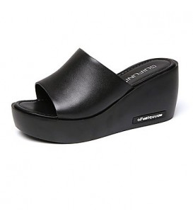 Women's Shoes Cowhide Summer Comfort Slippers